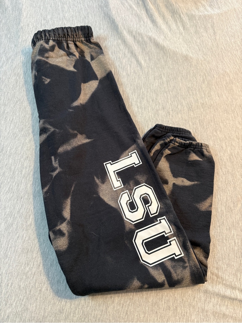 Womens Black Tie-Dye Sweatpants